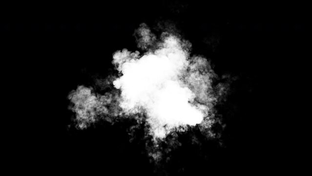 White powder smoke blast splash - 4K Pro Res, 60fps with mask pass