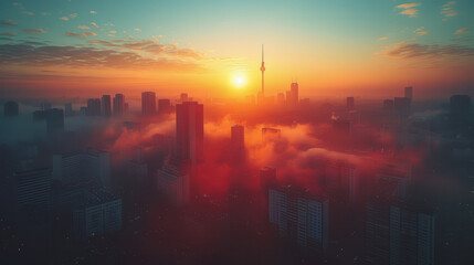 Fototapeta premium Berlin, Germany city skyline created with Generative AI technology