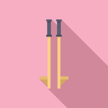 recommend clip art: Kid jumping stilts icon. Flat illustration of kid jumping stilts icon for web design