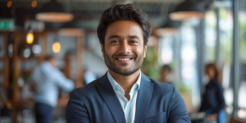 Fototapeta premium Handsome Smiling Indian Businessman