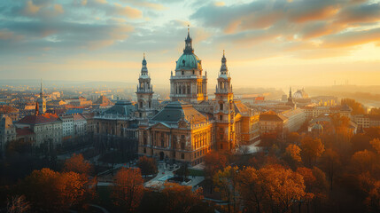 Fototapeta premium Budapest, Hungary city skyline created with Generative AI technology