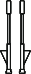 Simple line art of stilts used by clowns and acrobats in circus shows