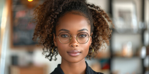 Fototapeta premium Black Businesswoman with Afro