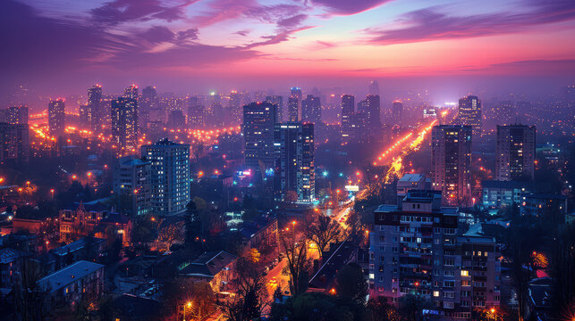 Chisinau, Moldova city skyline created with Generative AI technology