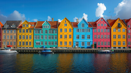 Obraz premium Copenhagen, Denmark city skyline created with Generative AI technology