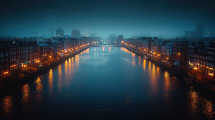 Dublin, Ireland city skyline created with Generative AI technology