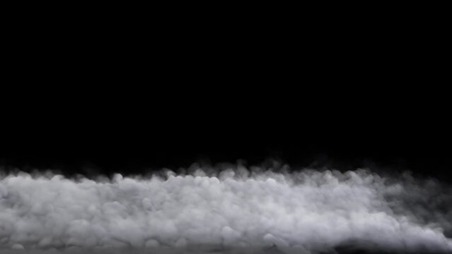Very thick ground fog or smoke coming in waves - liquid nitrogen smoke - 60 fps, 4K Pro Res