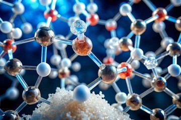  Macro Shot of Sugar Crystals with Molecular Overlay