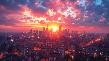 Fototapeta premium Milan, Italy city skyline created with Generative AI technology