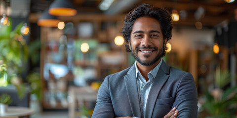 Fototapeta premium Happy Smiling Indian Businessman Leader