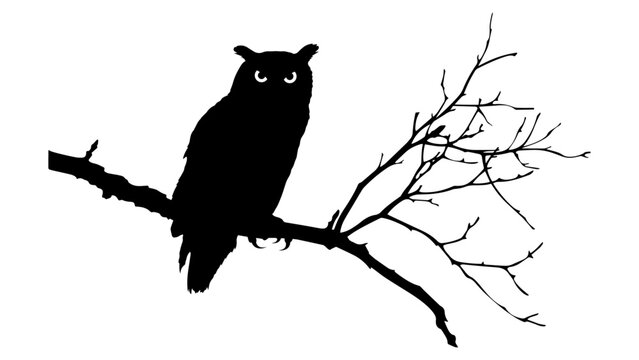 recommend clip art: Owl Silhouette on a Branch
