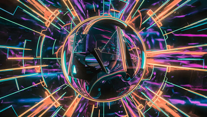 Surreal Cyberpunk Vision Neon Glitchscape