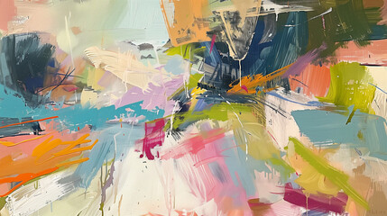 Obraz premium expressive abstract landscape with bold colors and textures