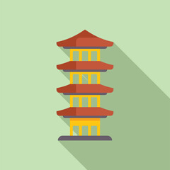 Asian pagoda tower building representing buddhist temple and traditional oriental architecture