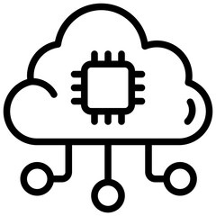 Obraz premium Cloud chip Icon. Cloud Data Processor Icon