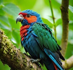 Fototapeta premium blue and yellow macaw, green, beak, tropical, colorful, red, macaw, nature, feather, blue, wildlife, wild, yellow, pet, color