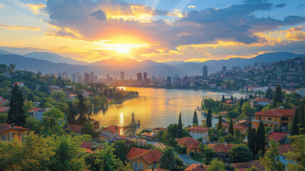 Sarajevo, Bosnia and Herzegovina created with Generative AI technology