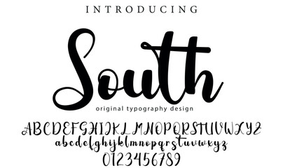 South Font Stylish brush painted an uppercase vector letters, alphabet, typeface
