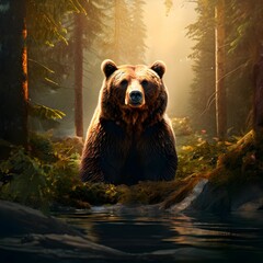 Obraz premium Brown bear forest