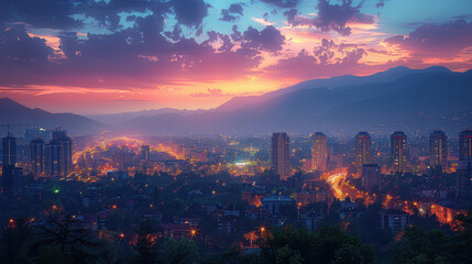 Obraz premium Skopje, North Macedonia created with Generative AI technology