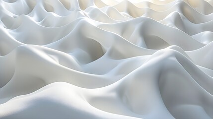 Obraz premium White 3D Soft Shapes squash together to make a Light abstract background. 3D Render