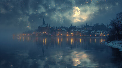 Tallinn, Estonia city skyline created with Generative AI technology