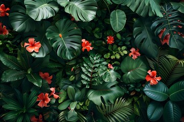 Beautiful Natural Background with Plants. Botanical Wallpaper