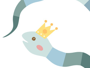 王冠をかぶった蛇のイラスト