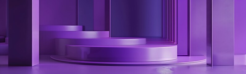 Obraz premium Minimal purple Podium and scene with 3d render vector in abstract background composition, 3d illustration mock up scene geometry shape platform forms for product display. stage for awards in modern. 