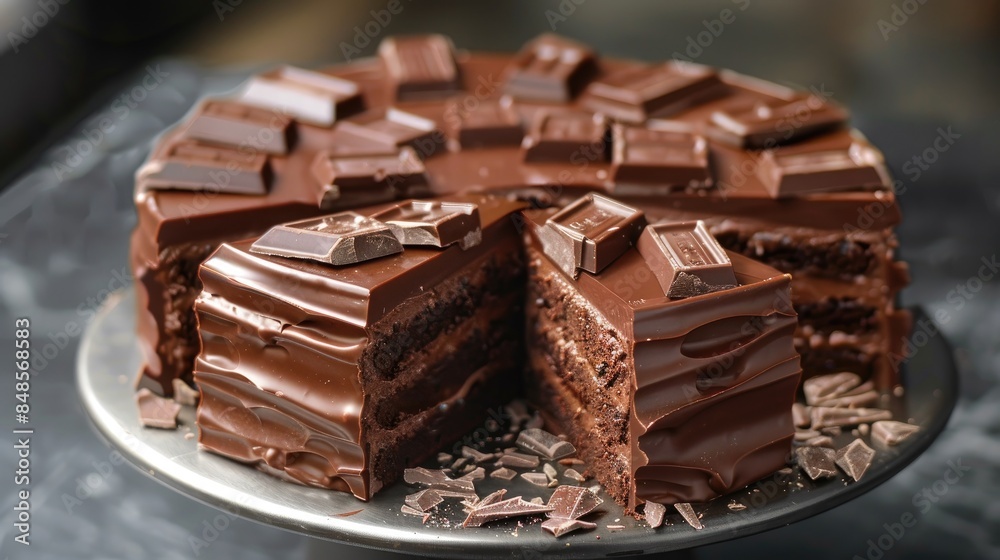 Sticker Cake made of sliced chocolate