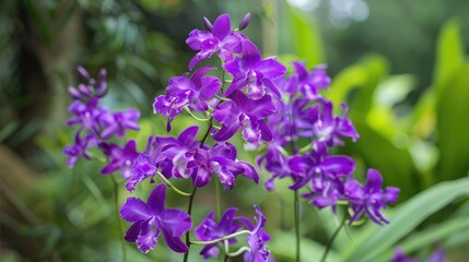 Obraz premium Purple orchids are highly appealing flowers