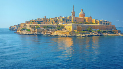 Fototapeta premium Valletta, Malta city skyline created with Generative AI technology