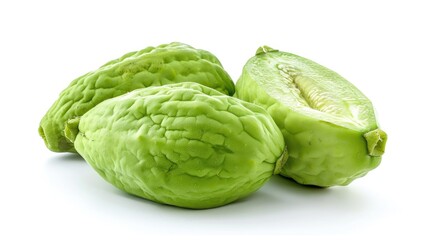 Fototapeta premium Chayote Fruit Freshly Isolated on White Background