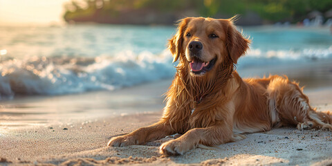 Golden Retriever's Summer Getaway