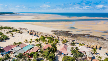 Marajó Island, Pará. Aerial view of Praia do Pesqueiro