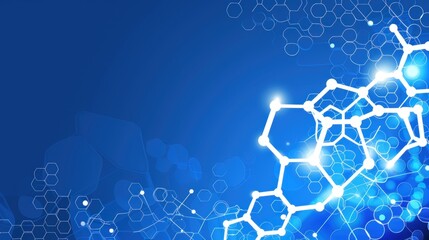 Fototapeta premium Abstract Molecular Structure on Blue Background