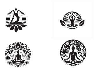  Yoga logo icon silhouette art illustration