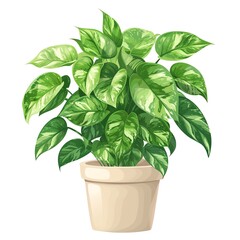 A nerve plant clipart, house plant element, vector illustration, green and white, isolated on white background