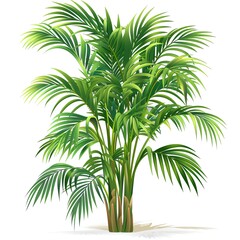 A parlor palm clipart, house plant element,  green, isolated on white background
