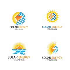 Obraz premium solar energy logo design collection