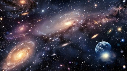 Cosmic Symphony: A Celestial Tapestry of Galaxies and Stars