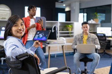 Diverse team collaborates in modern office on their startup and teamwork business