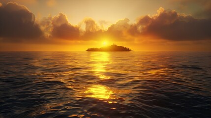 Obraz premium sunset over the far island