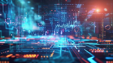 Fototapeta premium Abstract Digital Network Interface
