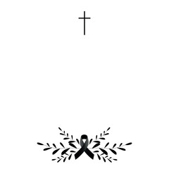 Funeral vector card. Empty card. Digital Funeral Announcement Invitation Template in vector Illustrator	