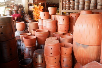 Fototapeta premium Pottery handicrafts from village communities in Central Java, Indonesia