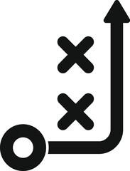 Obraz premium This icon represents strategy planning, with a clear path leading to success