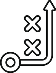 Obraz premium Line icon of a pawn overcoming obstacles, representing a strategic approach to achieving success