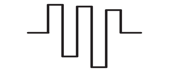 Radio wave or sound wave icon vector. sound wave and electric signal wave icon isolate on white background. vector illustration.