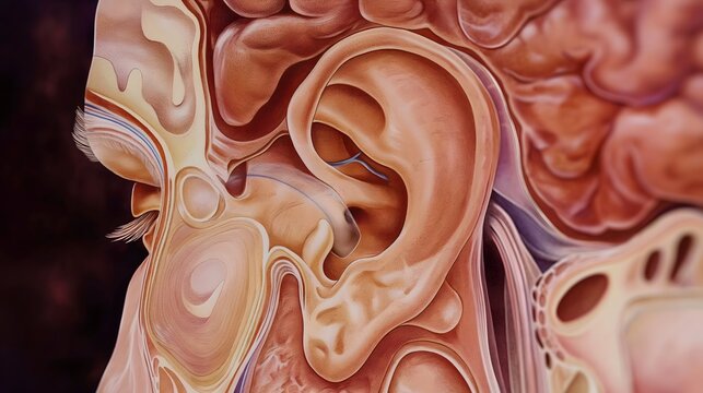 5. Through the lens of medical illustration, the technique of paracentesis of the ear drum is portrayed with clarity and accuracy, showcasing the meticulous steps involved in safely accessing and